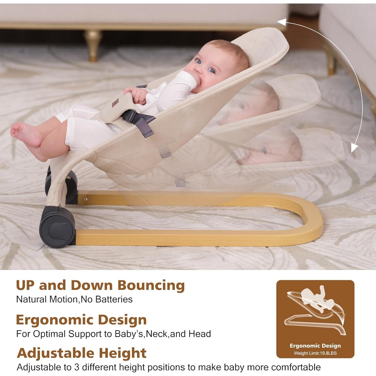 Silla de Rebote Portátil Winchild Beige 3 Alturas 0-6 Meses