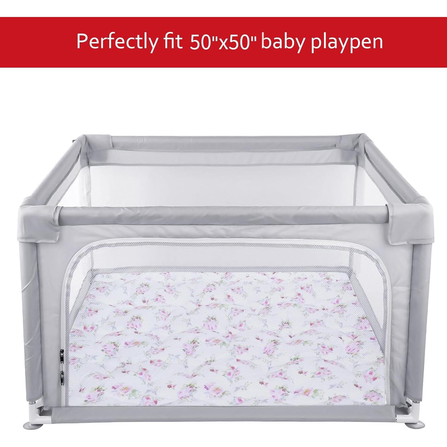 Alfombra de Juego Moonsea 127x127 cm Floral Antideslizante