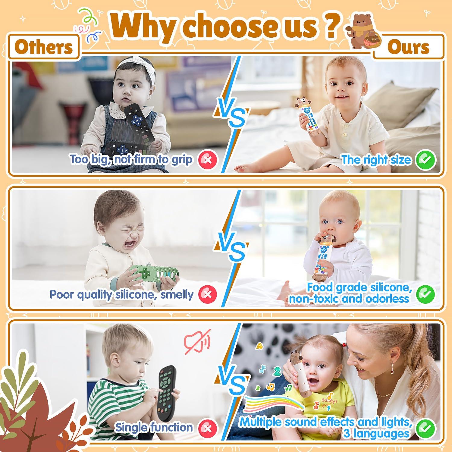 Juguete Control Remoto Bebé Oso Marrón con Luces y Sonidos