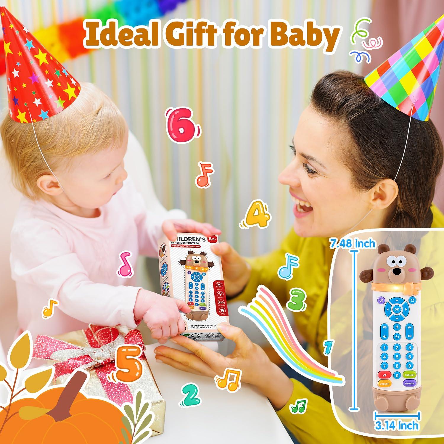 Juguete Control Remoto Bebé Oso Marrón con Luces y Sonidos