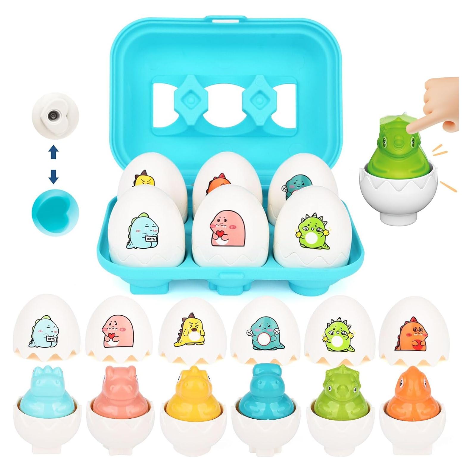 Juguete Educativo Sensorial de Huevo Dino FIVEDAOGANG - 6 Piezas