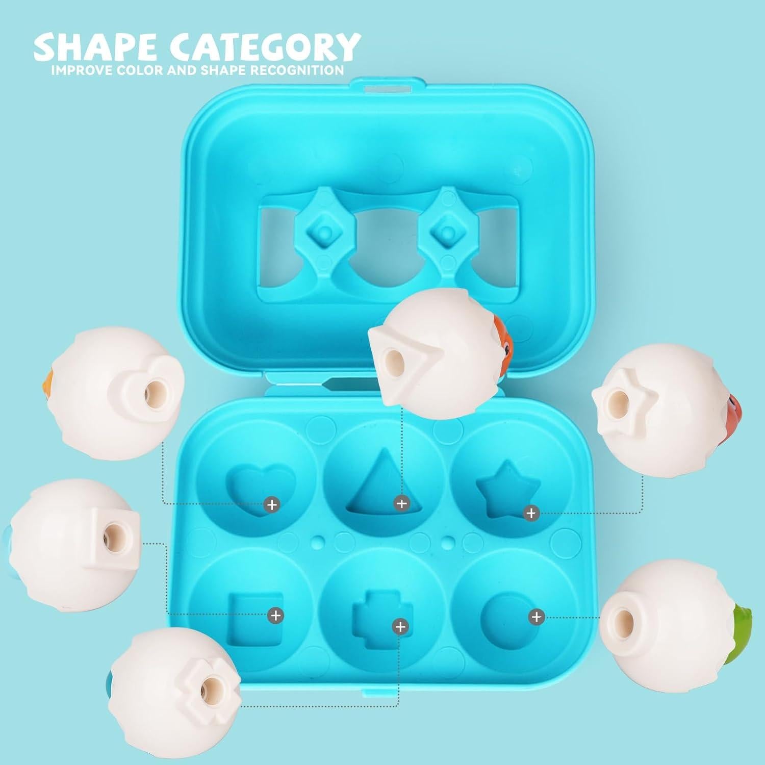 Juguete Educativo Sensorial de Huevo Dino FIVEDAOGANG - 6 Piezas