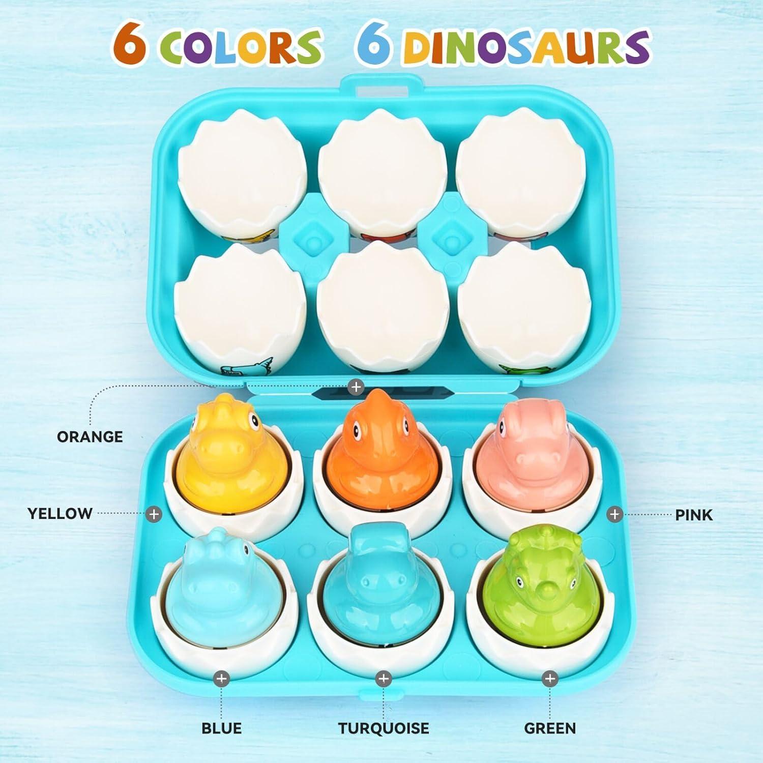 Juguete Educativo Sensorial de Huevo Dino FIVEDAOGANG - 6 Piezas