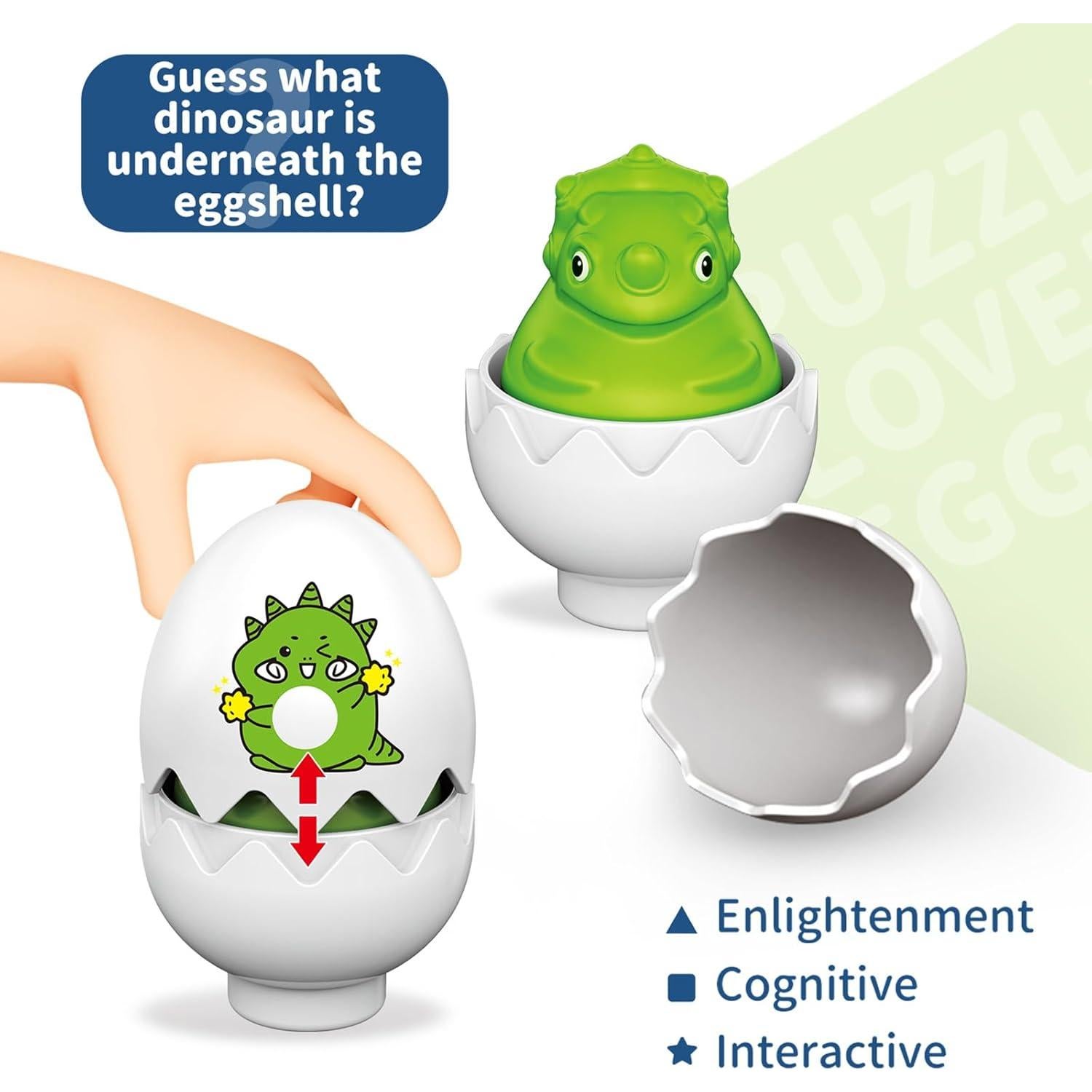 Juguete Educativo Sensorial de Huevo Dino FIVEDAOGANG - 6 Piezas