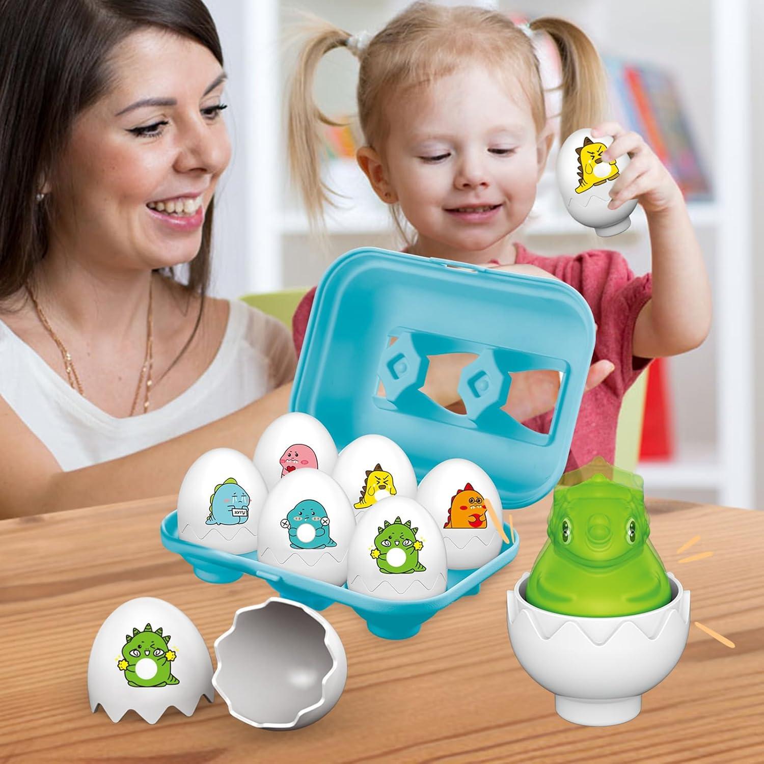 Juguete Educativo Sensorial de Huevo Dino FIVEDAOGANG - 6 Piezas