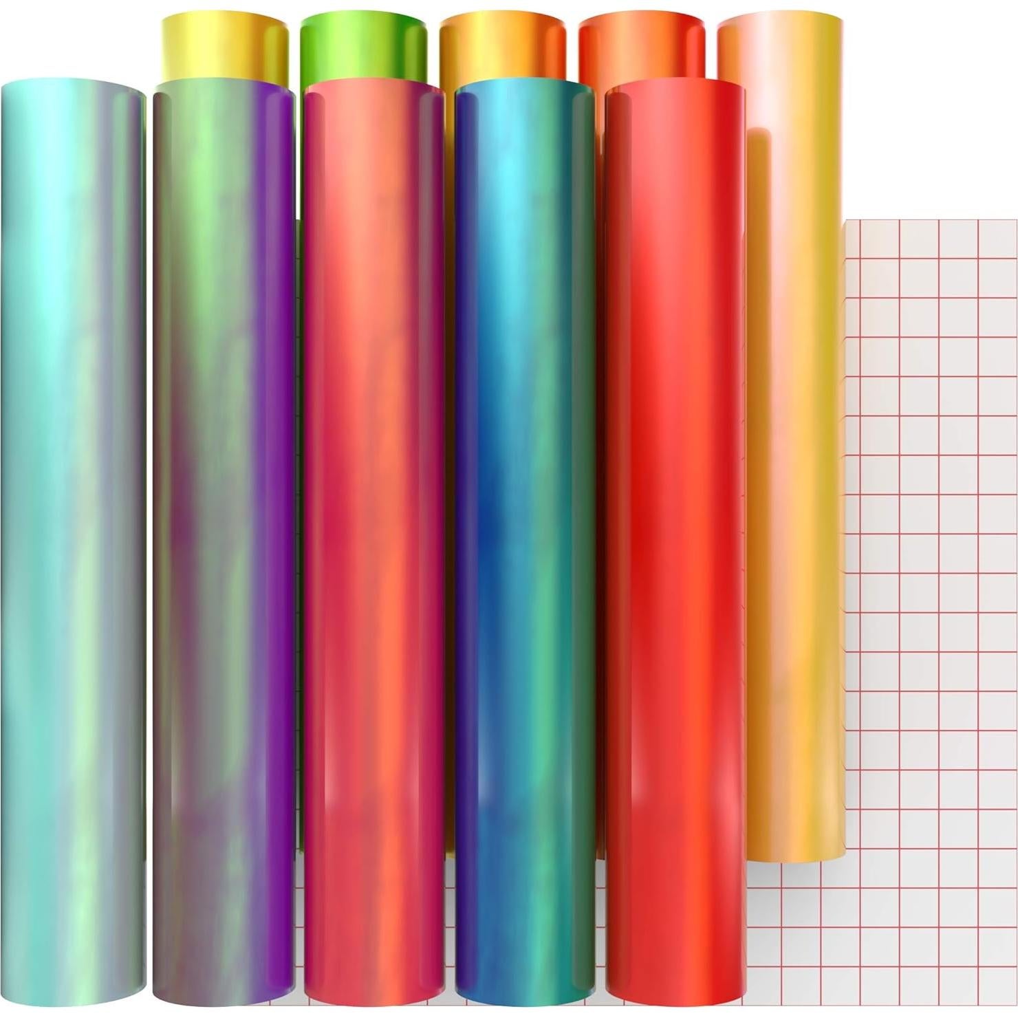 Paquete de 10 Hojas de Vinilo Holográfico Kassa 30.48 cm