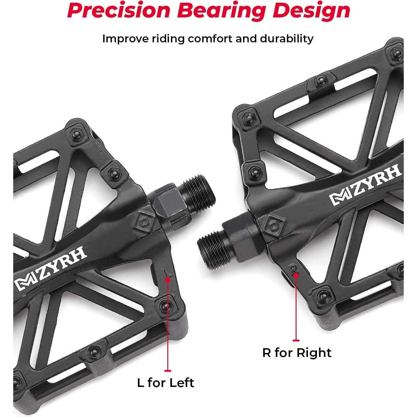 Pedales de Bicicleta KEMIMOTO MTB Planos Aluminio 9/16" Negro