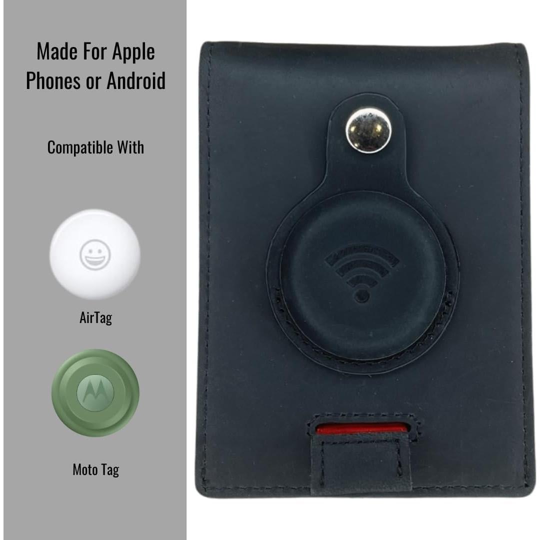 Billetera Bifold de Cuero Genuino Lumberjack para AirTag - RFID