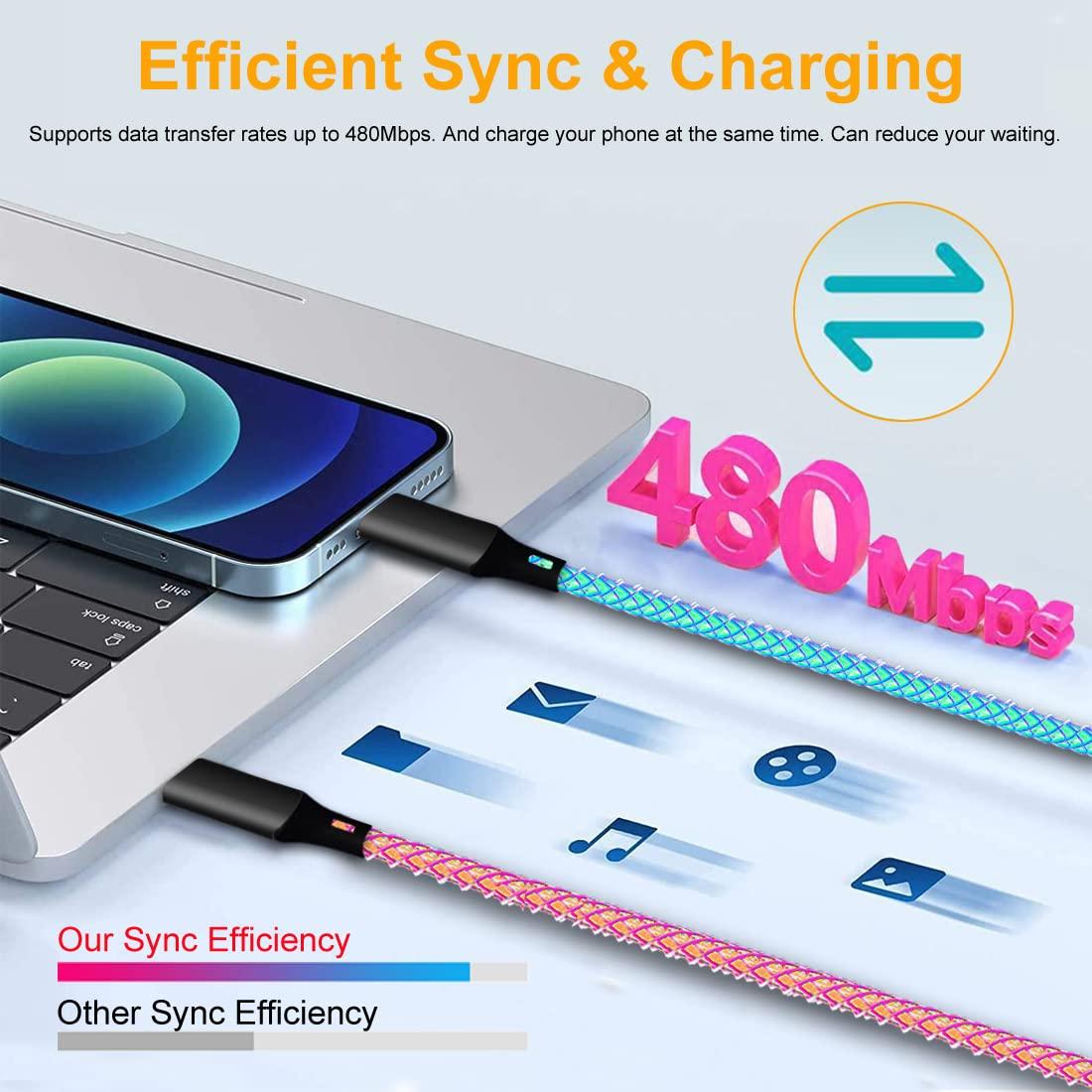 Cable de Carga Rápida USB-C a Lightning BAVNCO 1.0m MFi RGB