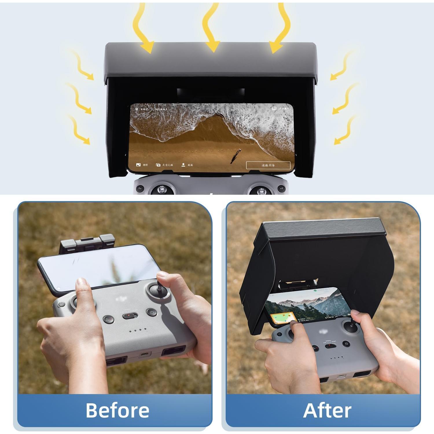 Capota Solar HeiyRC para Drones DJI Mini 2/3/Air 3 - Anti-reflejo