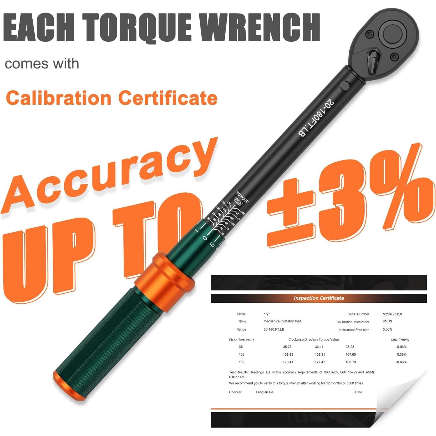 Llave de Torque 1/2" NADOKHI 20-180 lb.pie (27.1-243.8 Nm)