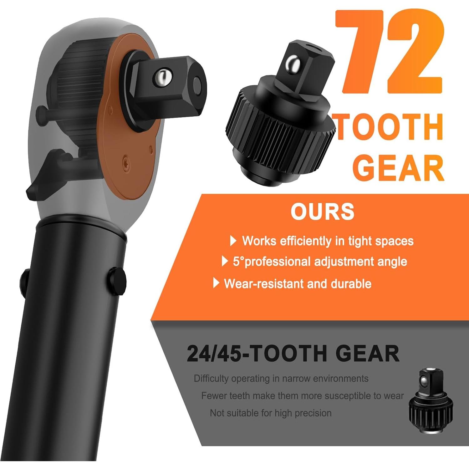 Llave de Torque 1/2" NADOKHI 20-180 lb.pie (27.1-243.8 Nm)