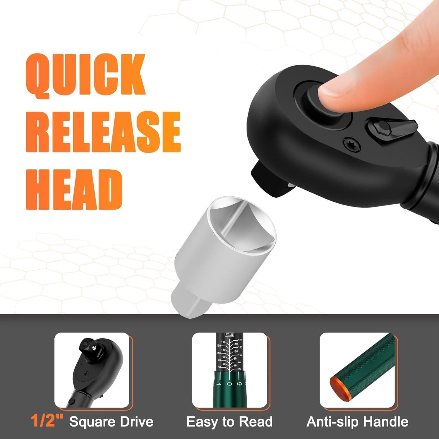 Llave de Torque 1/2" NADOKHI 20-180 lb.pie (27.1-243.8 Nm)