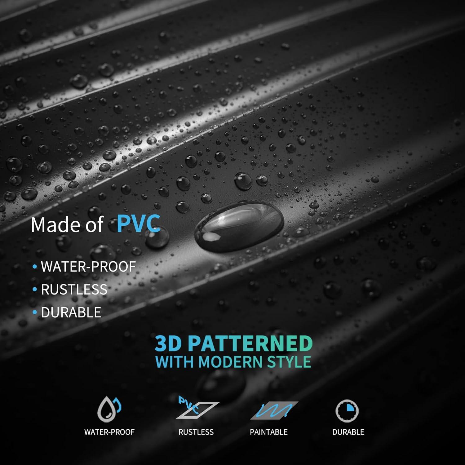 Paneles de Pared 3D Art3d - 24 Unidades PVC Negro 40x30 cm