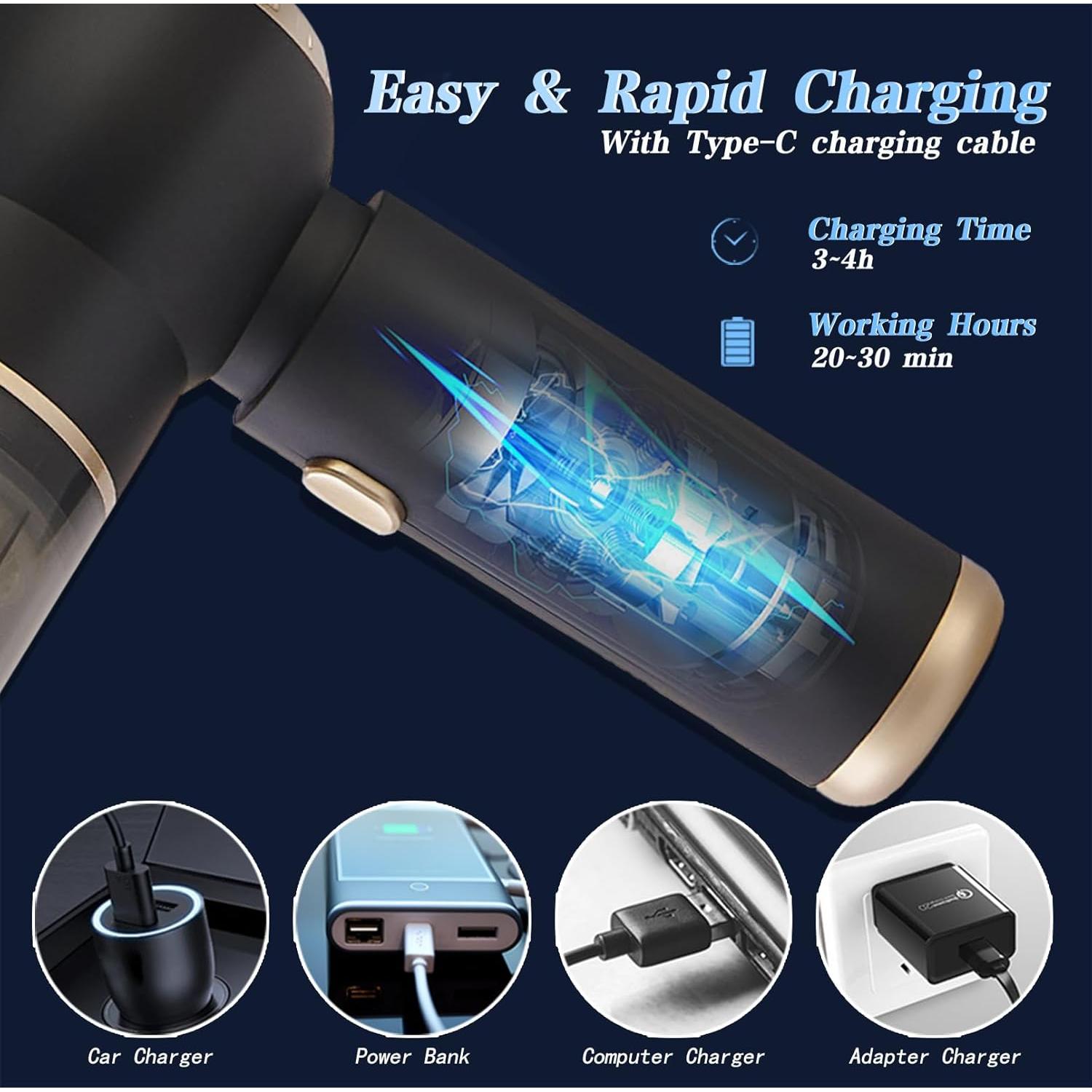 Aspiradora de Mano Inalámbrica Ecoflick QZ-V602 4000Pa 4 en 1