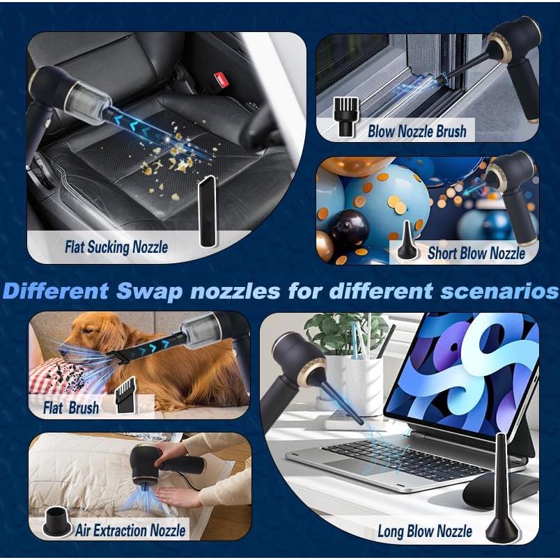 Aspiradora de Mano Inalámbrica Ecoflick QZ-V602 4000Pa 4 en 1