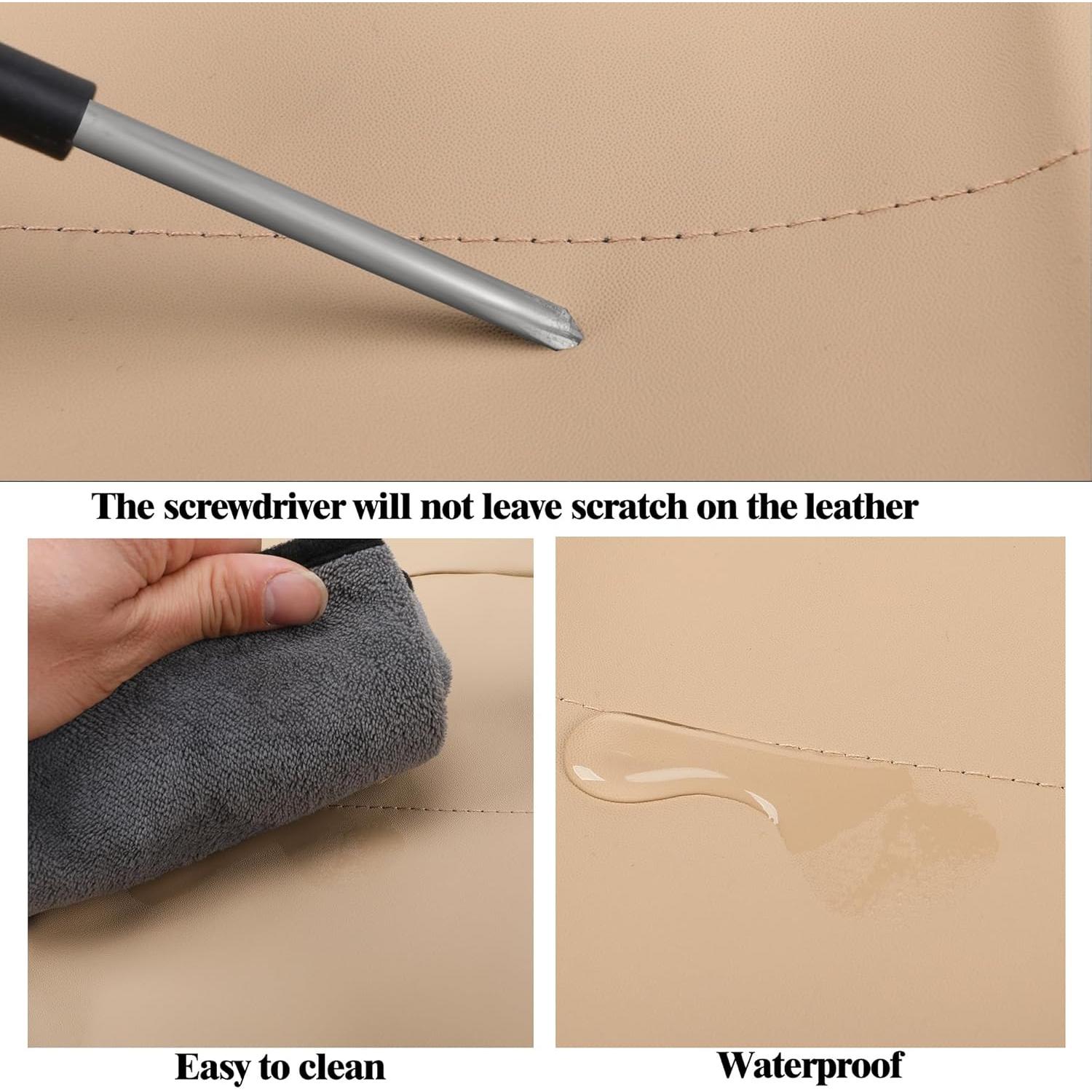 Fundas de Asiento de Coche HChengkikz KZ-4 Beige Impermeables