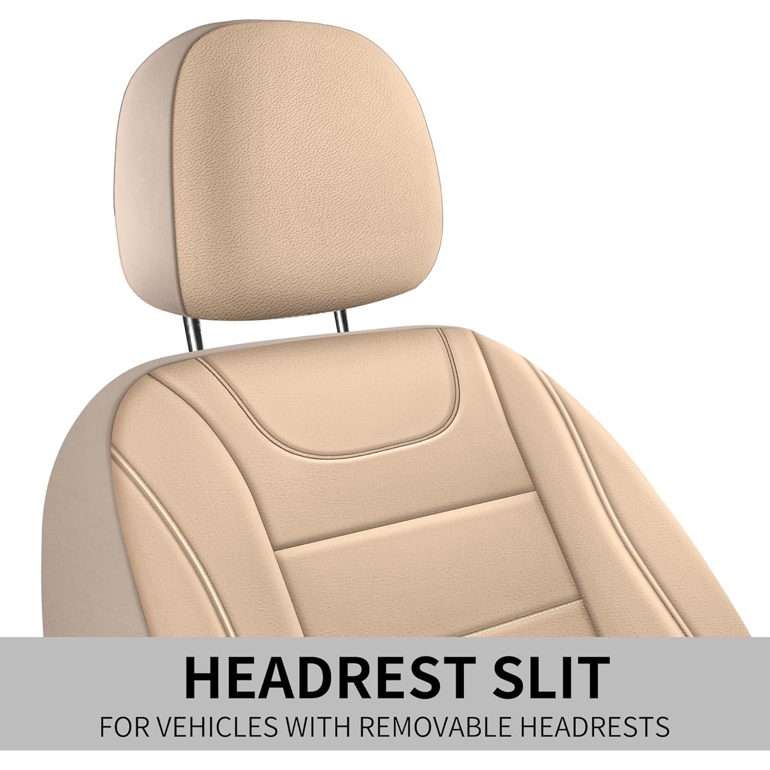 Fundas de Asiento de Coche HChengkikz KZ-4 Beige Impermeables