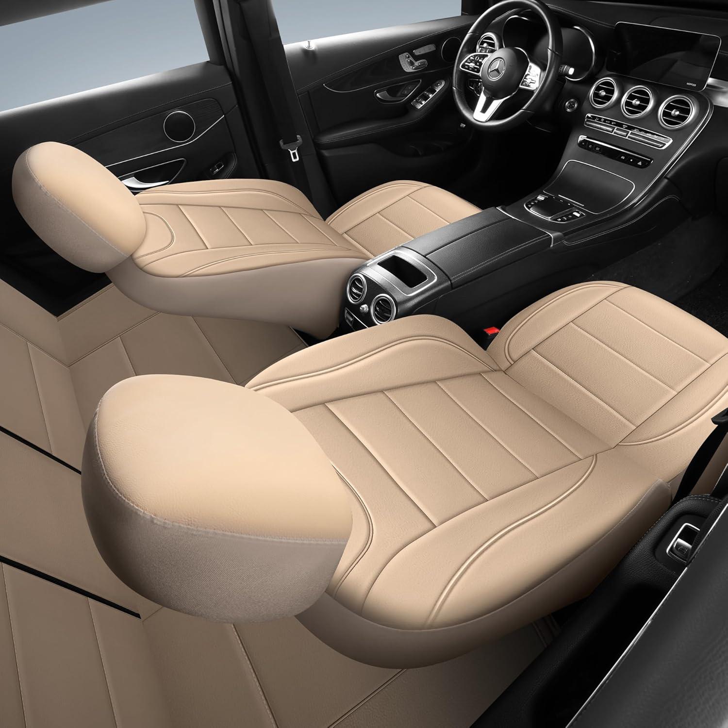 Fundas de Asiento de Coche HChengkikz KZ-4 Beige Impermeables