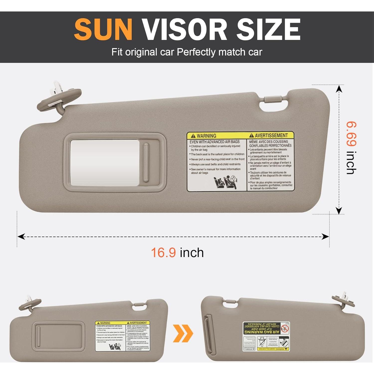 Visera Lateral Izquierda TadaMark Beige con Luz para Toyota Highlander 2008-2013