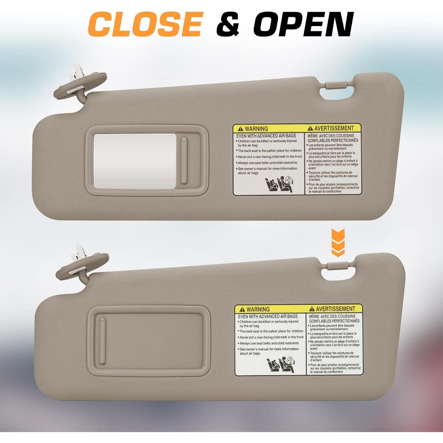 Visera Lateral Izquierda TadaMark Beige con Luz para Toyota Highlander 2008-2013