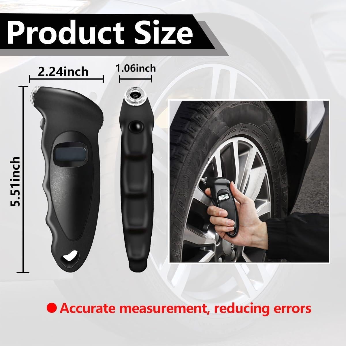 Medidor Digital de Presión de Neumáticos Kewucn 10.34 bar