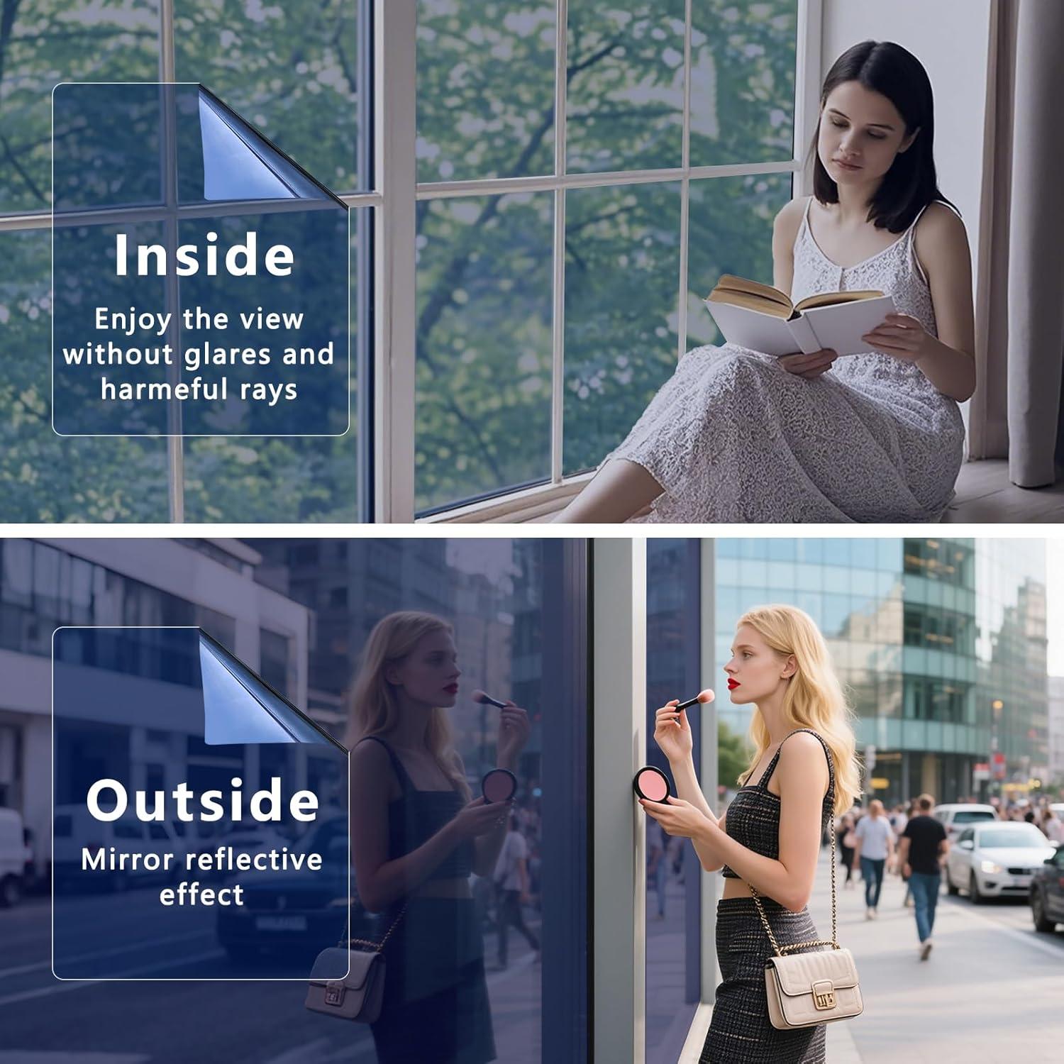 Película de Ventana Lmlpt 30x200 cm Azul Plata Autoadhesiva