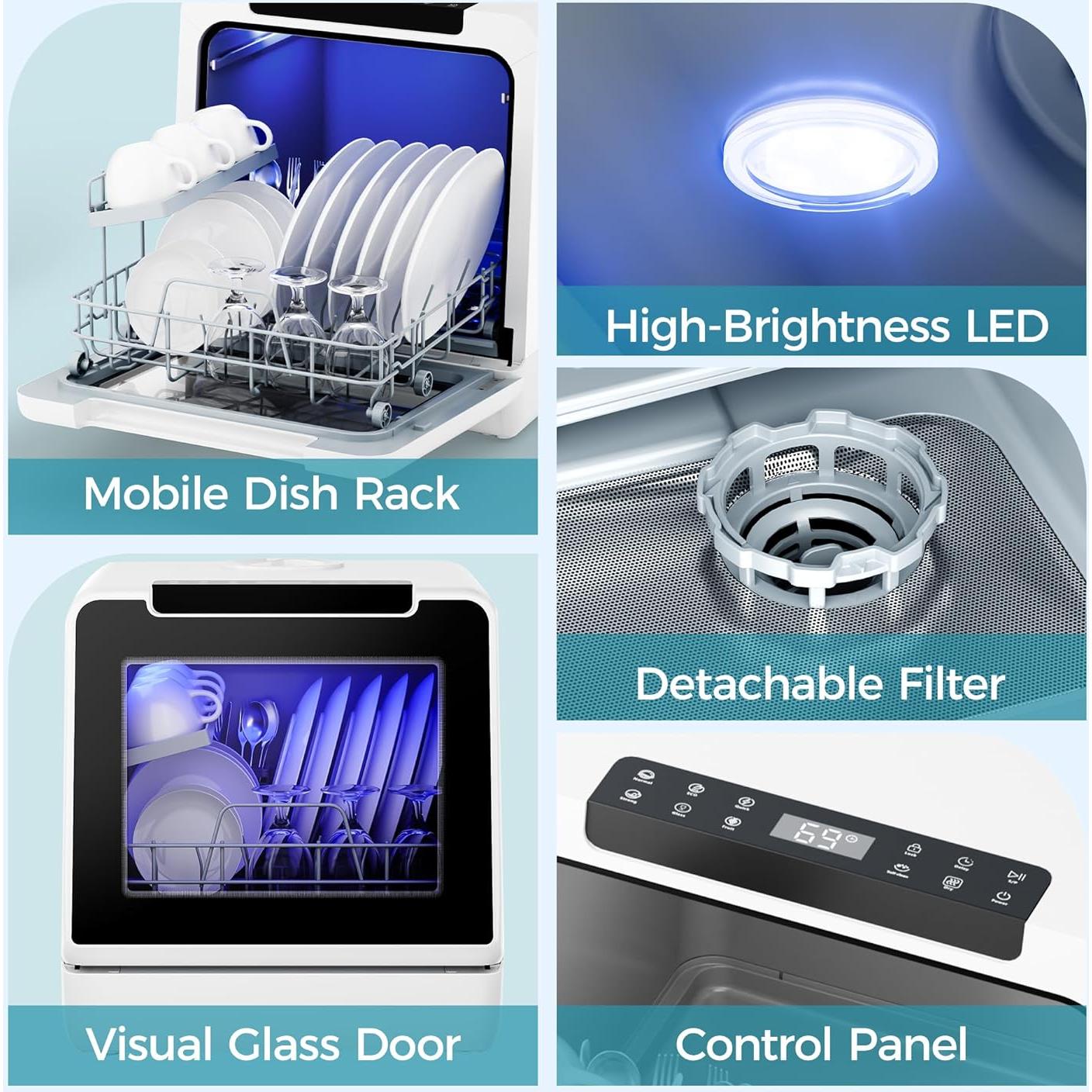 Lavavajillas Compacto Euhomy DW002-5A 8 Programas 5L