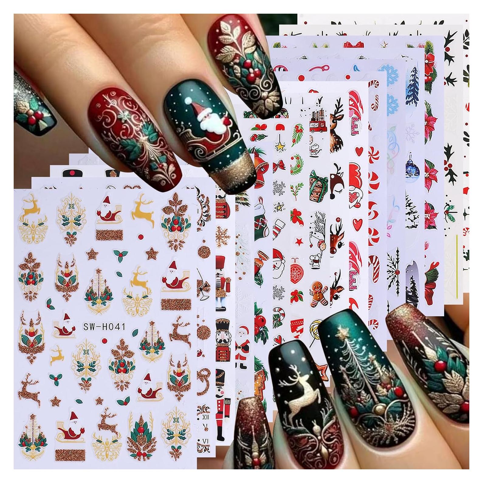 Calcomanías de Uñas 3D STZPRONAIL Navidad 16PCS Colorido