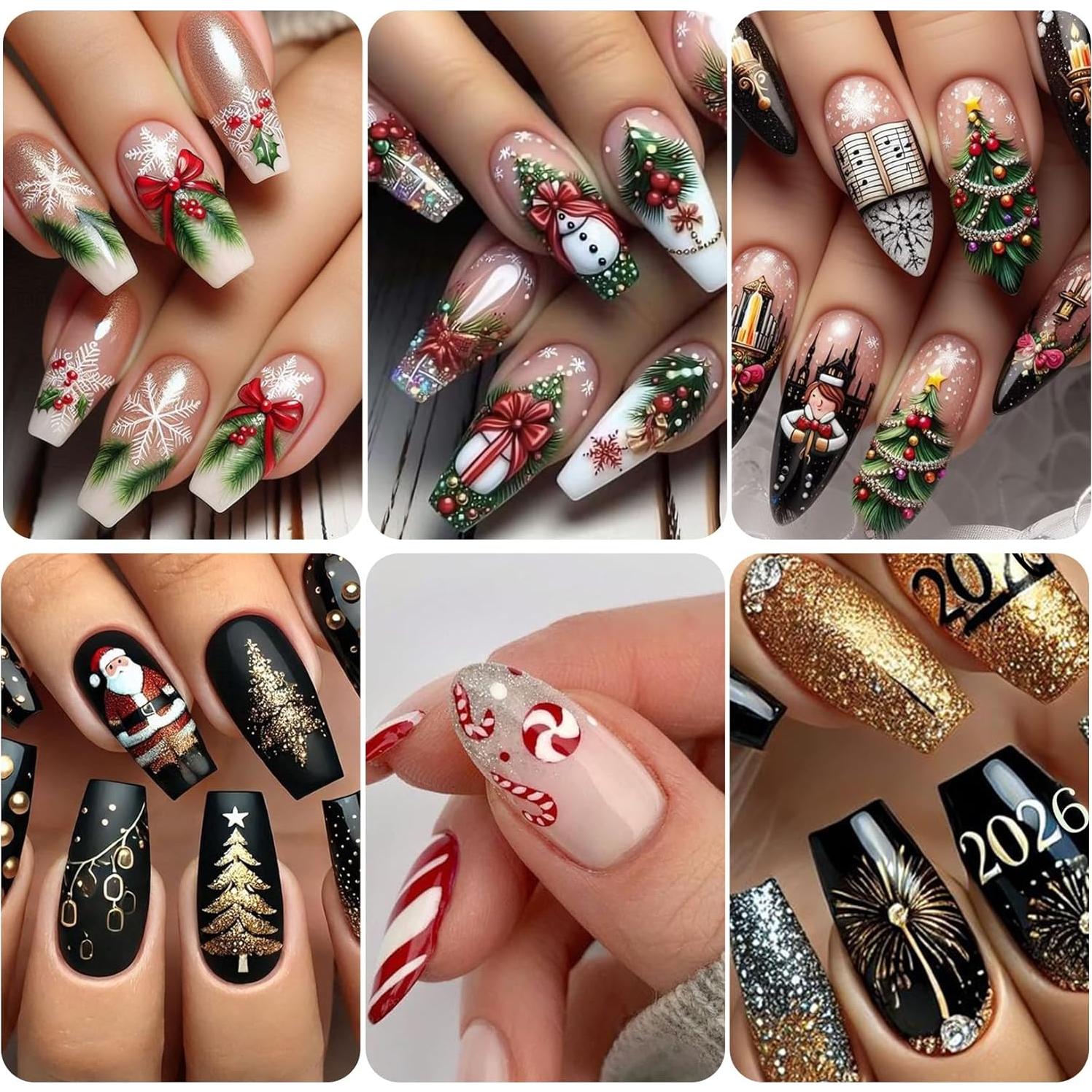 Calcomanías de Uñas 3D STZPRONAIL Navidad 16PCS Colorido