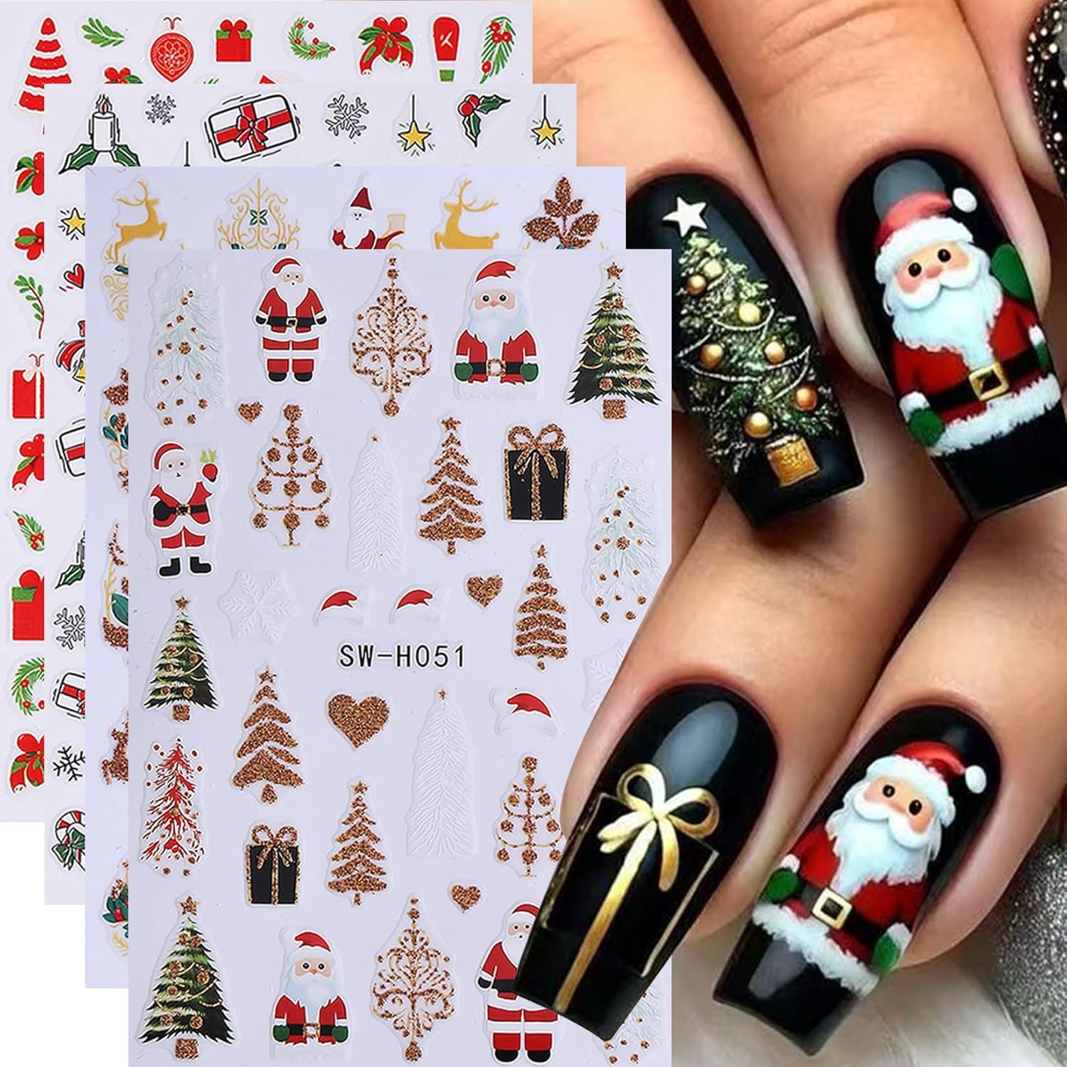 Calcomanías de Uñas 3D STZPRONAIL Navidad 16PCS Colorido