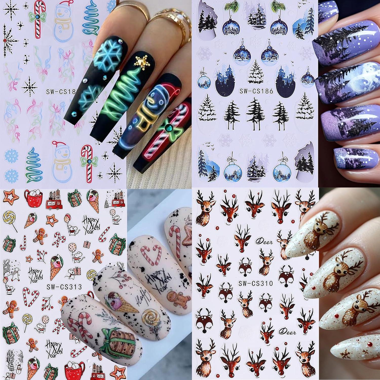 Calcomanías de Uñas 3D STZPRONAIL Navidad 16PCS Colorido