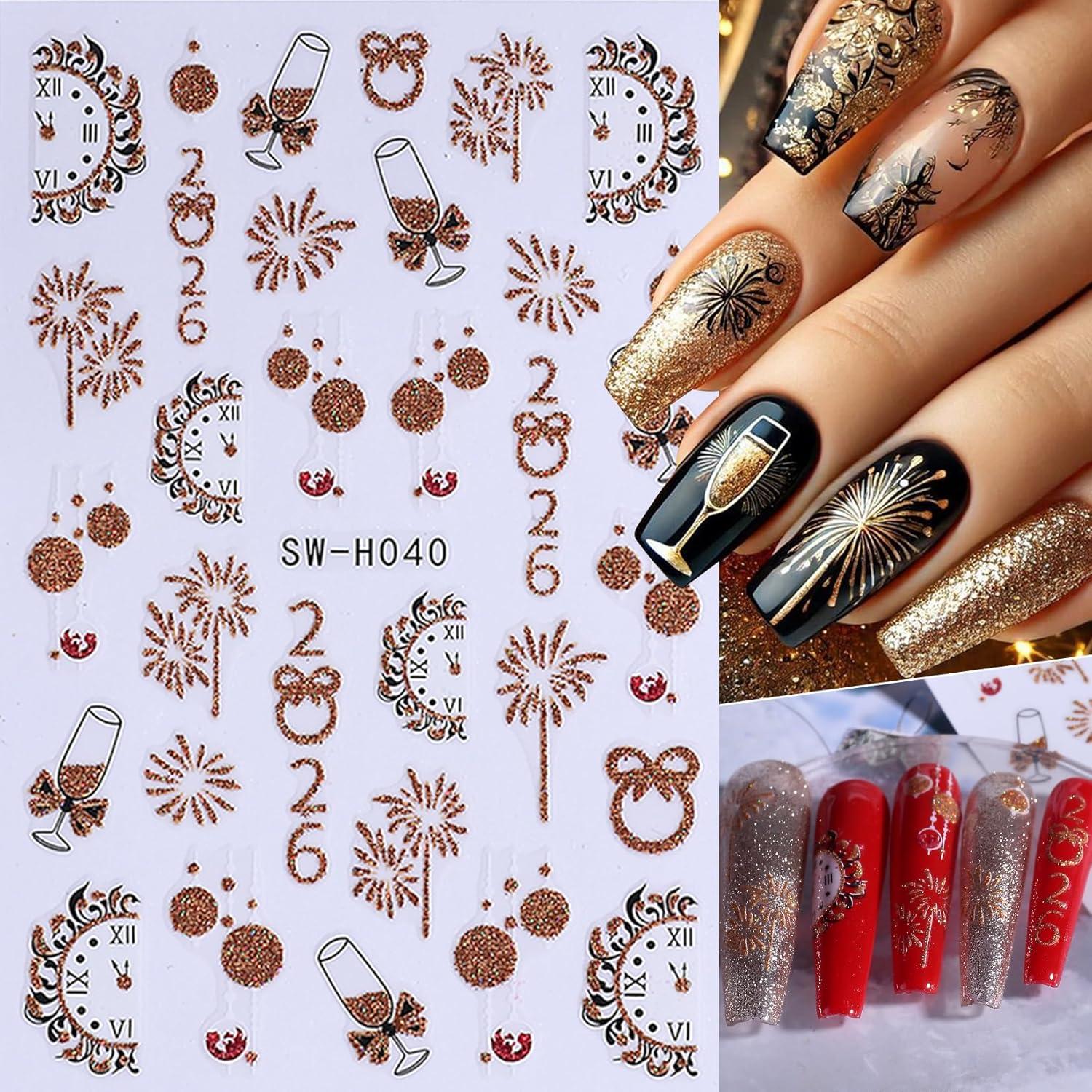 Calcomanías de Uñas 3D STZPRONAIL Navidad 16PCS Colorido
