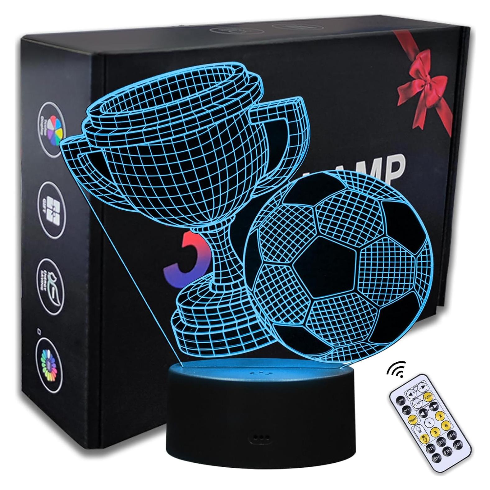 Luz Nocturna 3D de Fútbol Oboist con Control Remoto LED