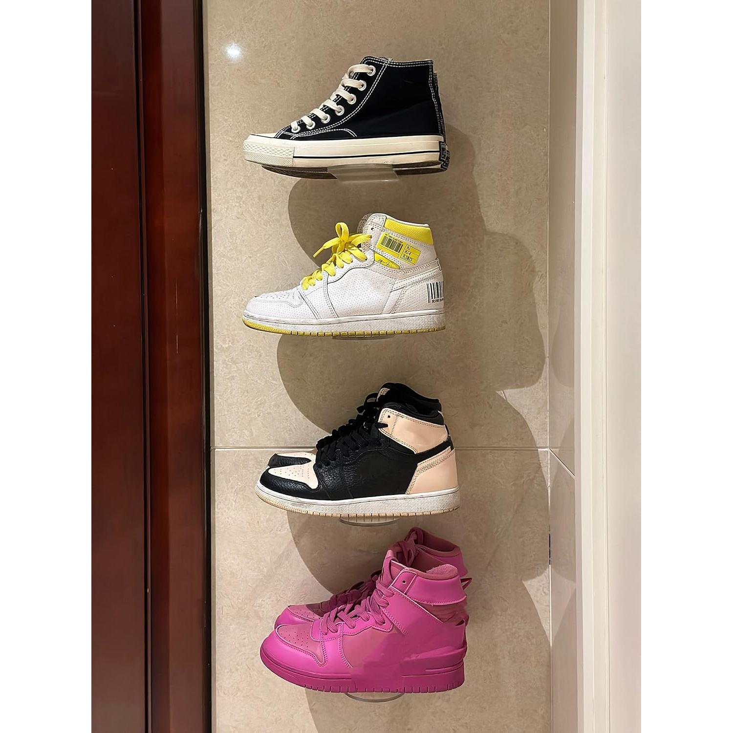 Estante Flotante para Zapatos IEEK 8 Piezas Acrílico Transparente