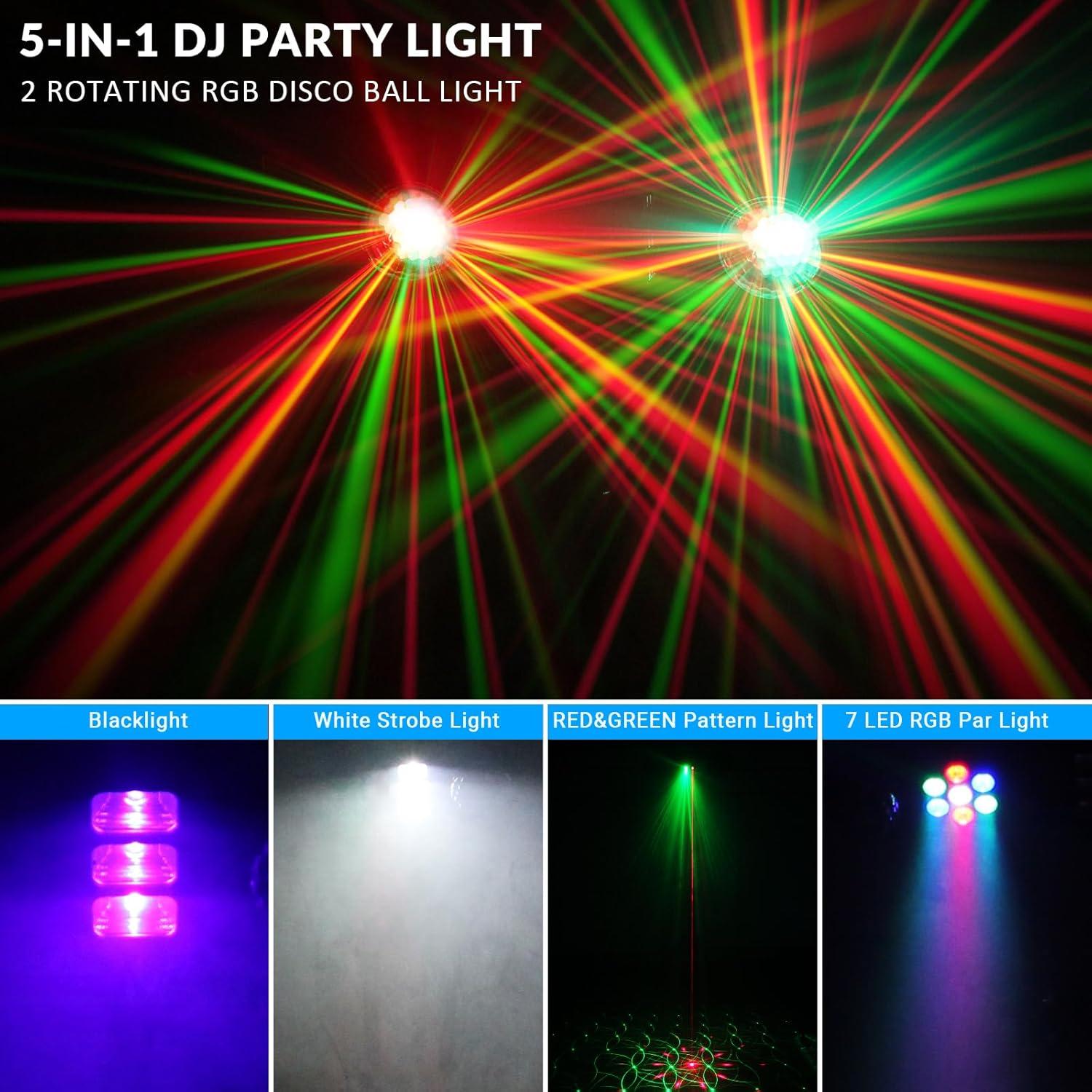 Luces DJ 5EN1 HYWILL Efectos Múltiples LED para Fiesta