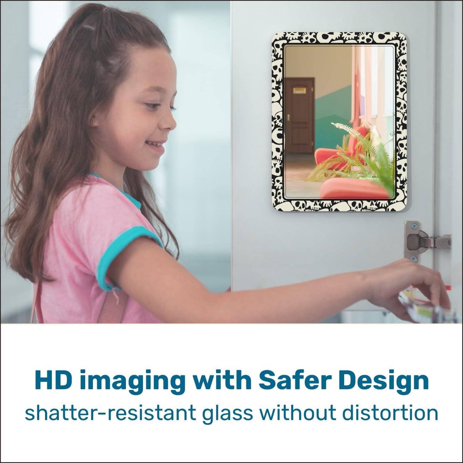 Locker Mirror Magnetic for School and Office, 100% Strong Magnetic Mirror for Locker, Colorful Design, 1 Pack, Stylish and Reliable Locker Accessories