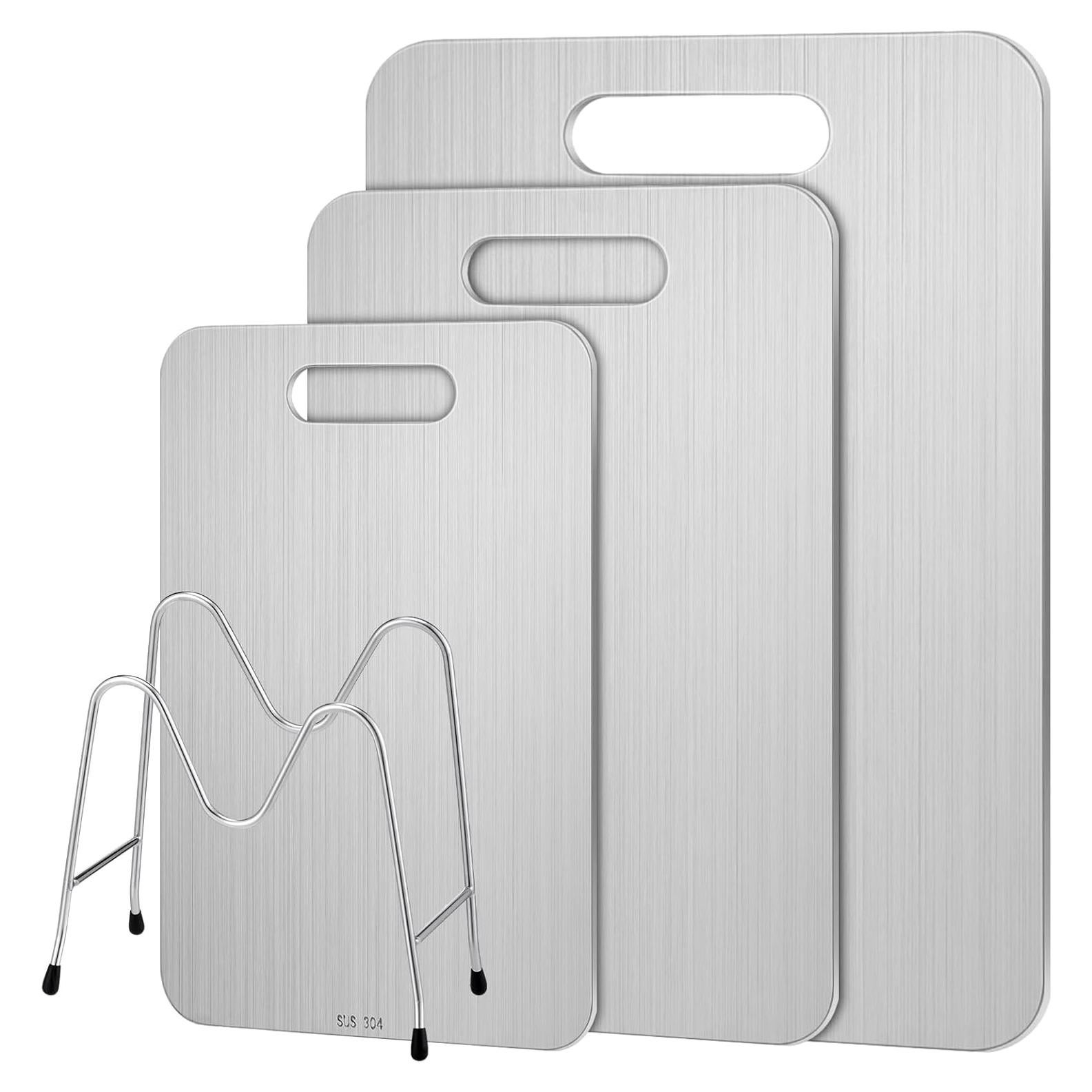 Juego de 3 Tablas de Cortar Acero Inoxidable Yaocom 15-23cm