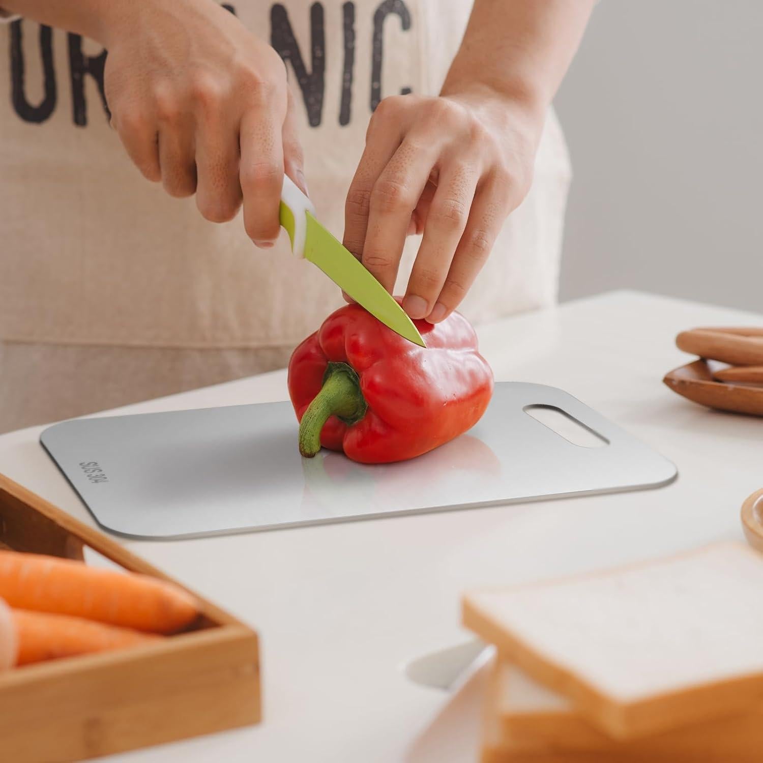 Juego de 3 Tablas de Cortar Acero Inoxidable Yaocom 15-23cm