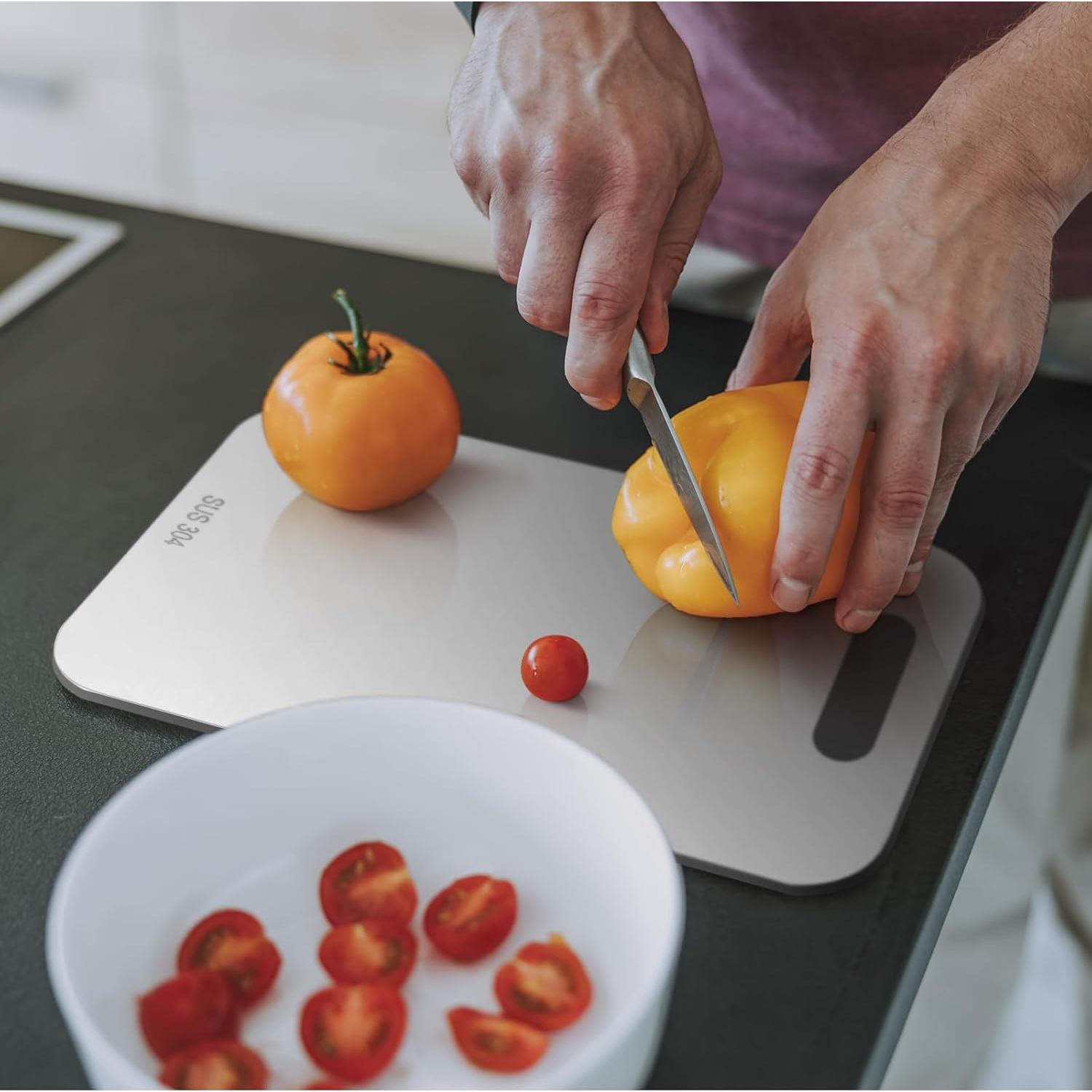 Juego de 3 Tablas de Cortar Acero Inoxidable Yaocom 15-23cm