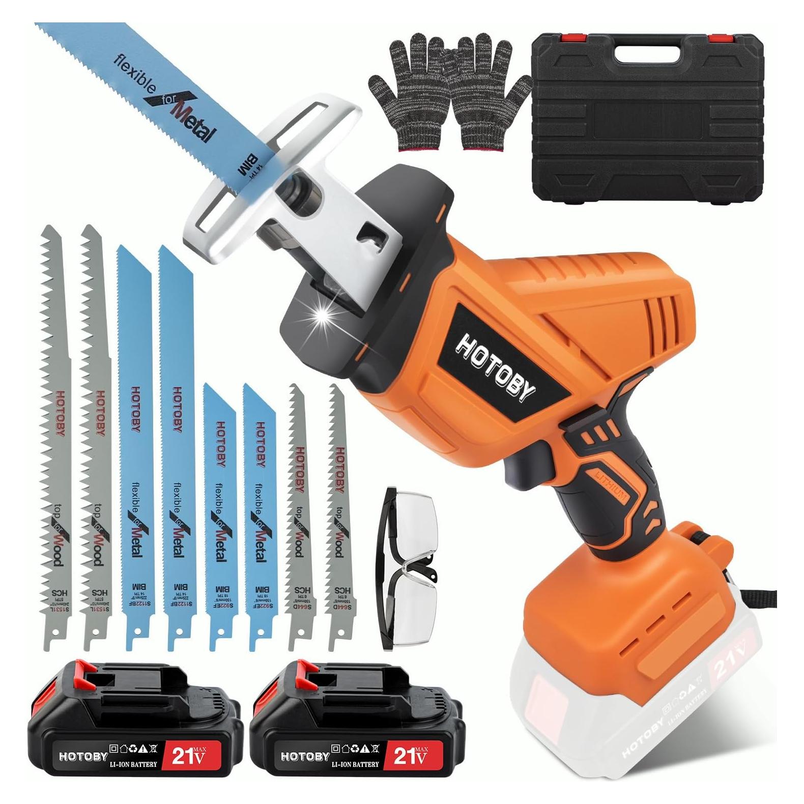 Sierra Recíproca Inalámbrica Hotoby 2 Baterías 8 Cuchillas