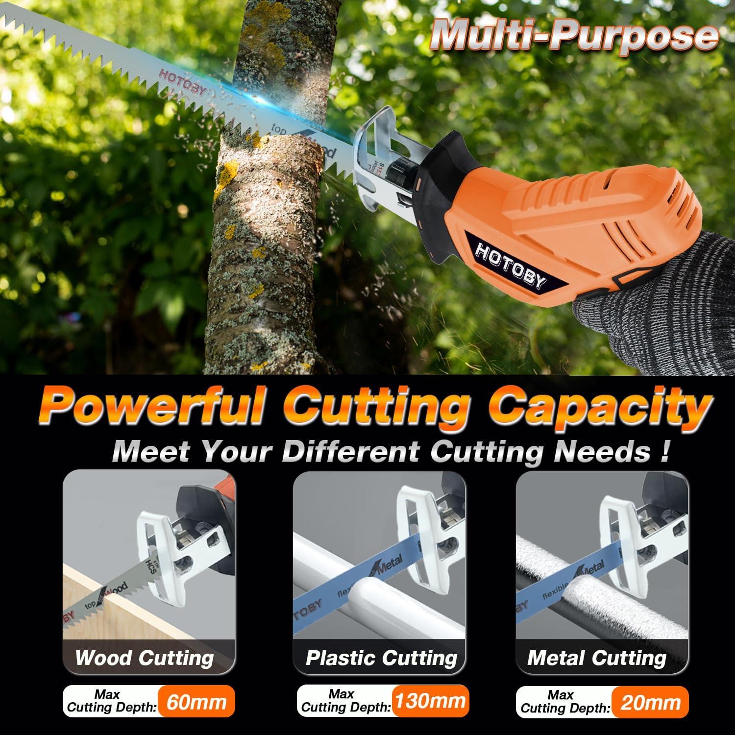 Sierra Recíproca Inalámbrica Hotoby 2 Baterías 8 Cuchillas