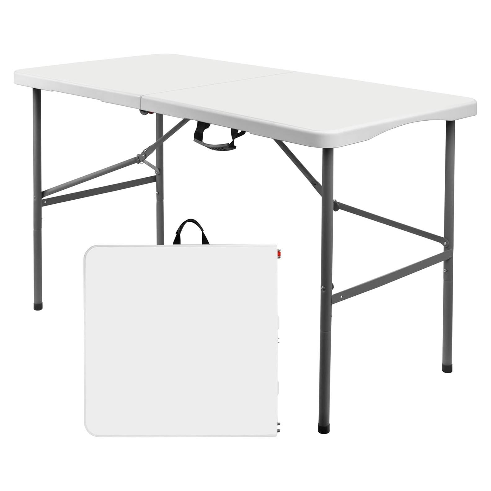 Mesa Plegable WGCTEK 1.22 m Blanca para Camping y Eventos
