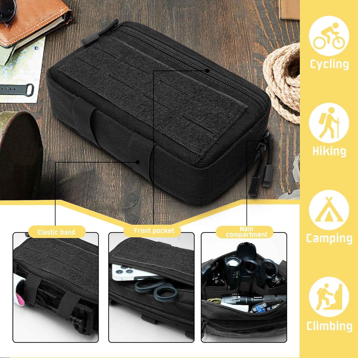 Pouch Táctico Molle VIIDOO Negro 20.6x13 cm Resistente al Agua