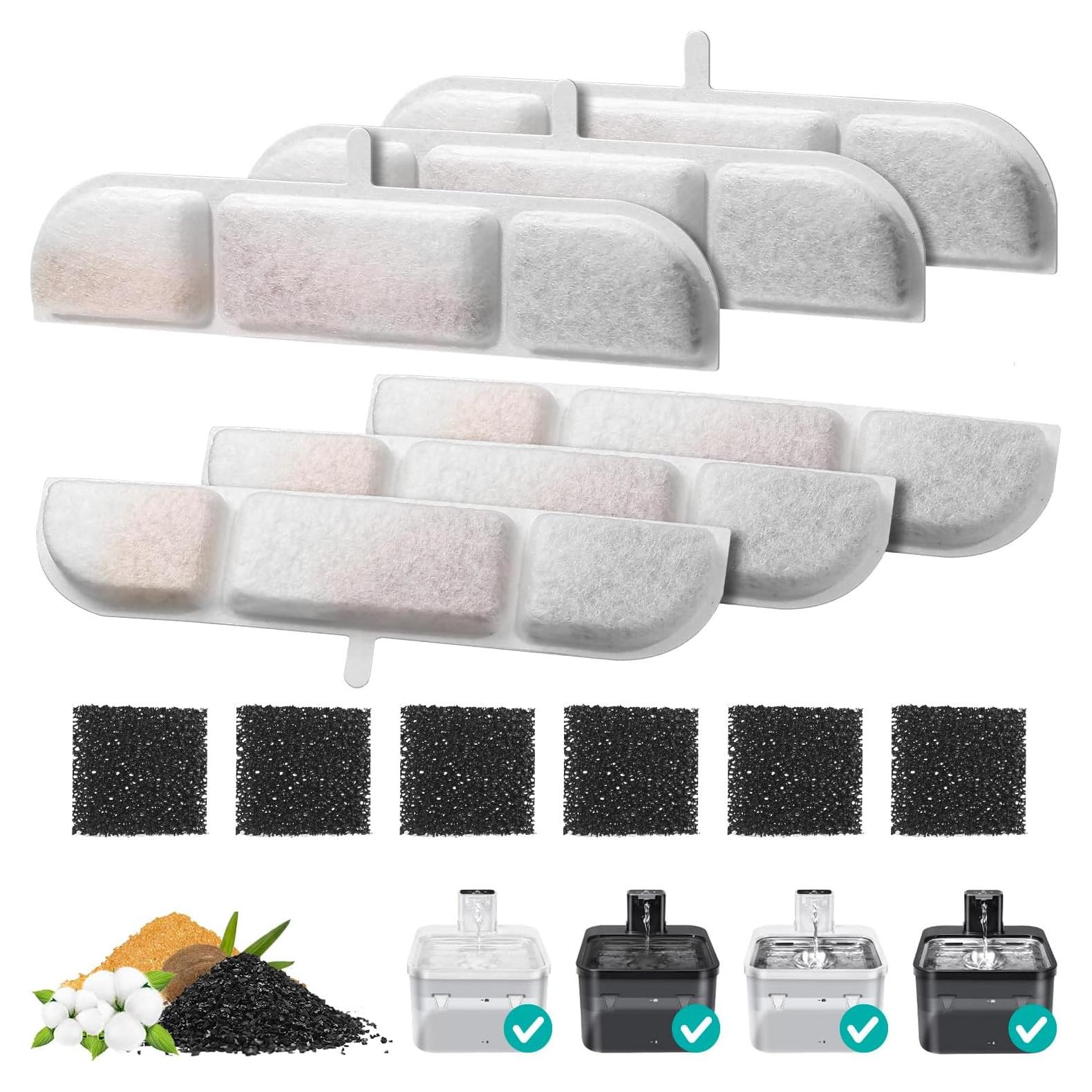 6 Filtros de Reemplazo SgurFin para Fuente de Agua 2.5L