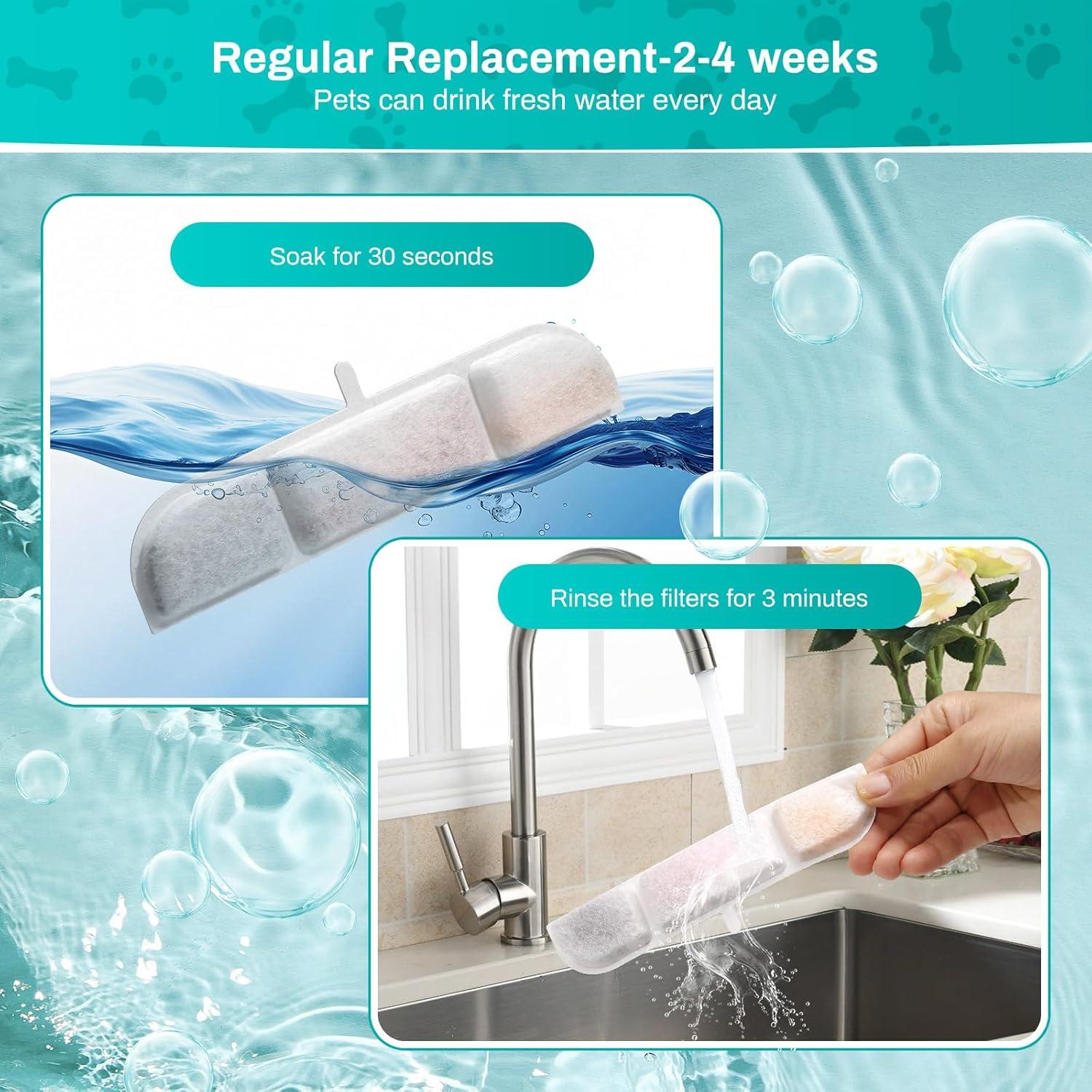 6 Filtros de Reemplazo SgurFin para Fuente de Agua 2.5L