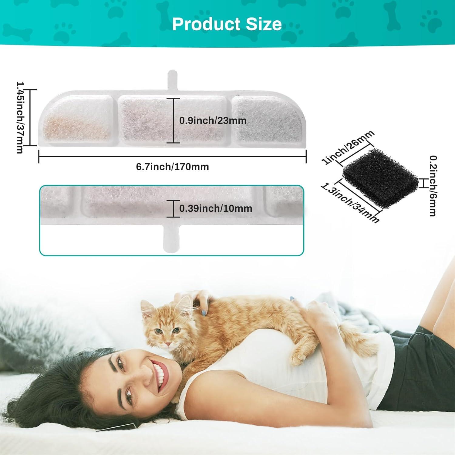 6 Filtros de Reemplazo SgurFin para Fuente de Agua 2.5L