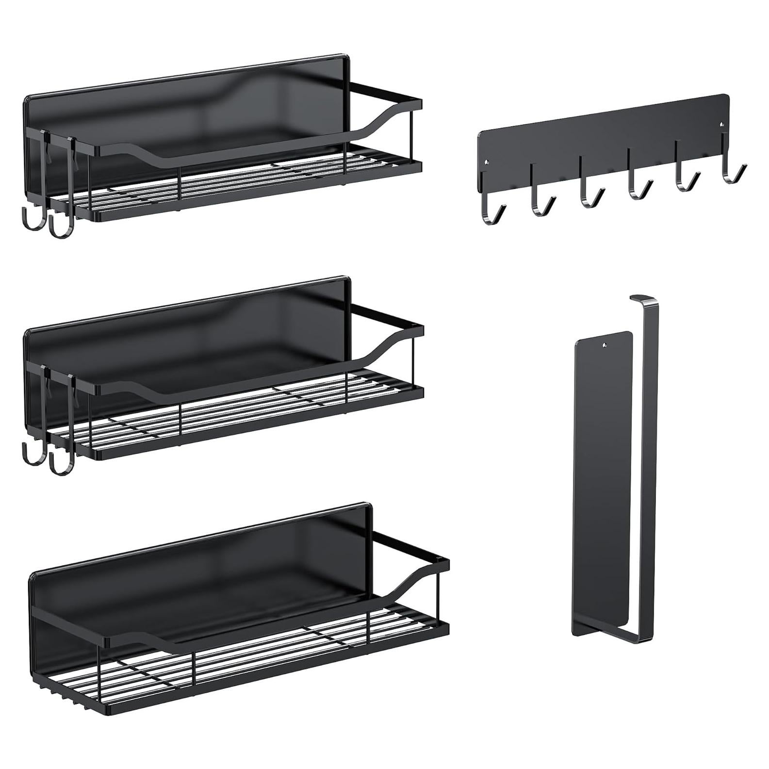 Estante Magnético MIMIyasha 5 Pcs Negro para Cocina y Lavadora