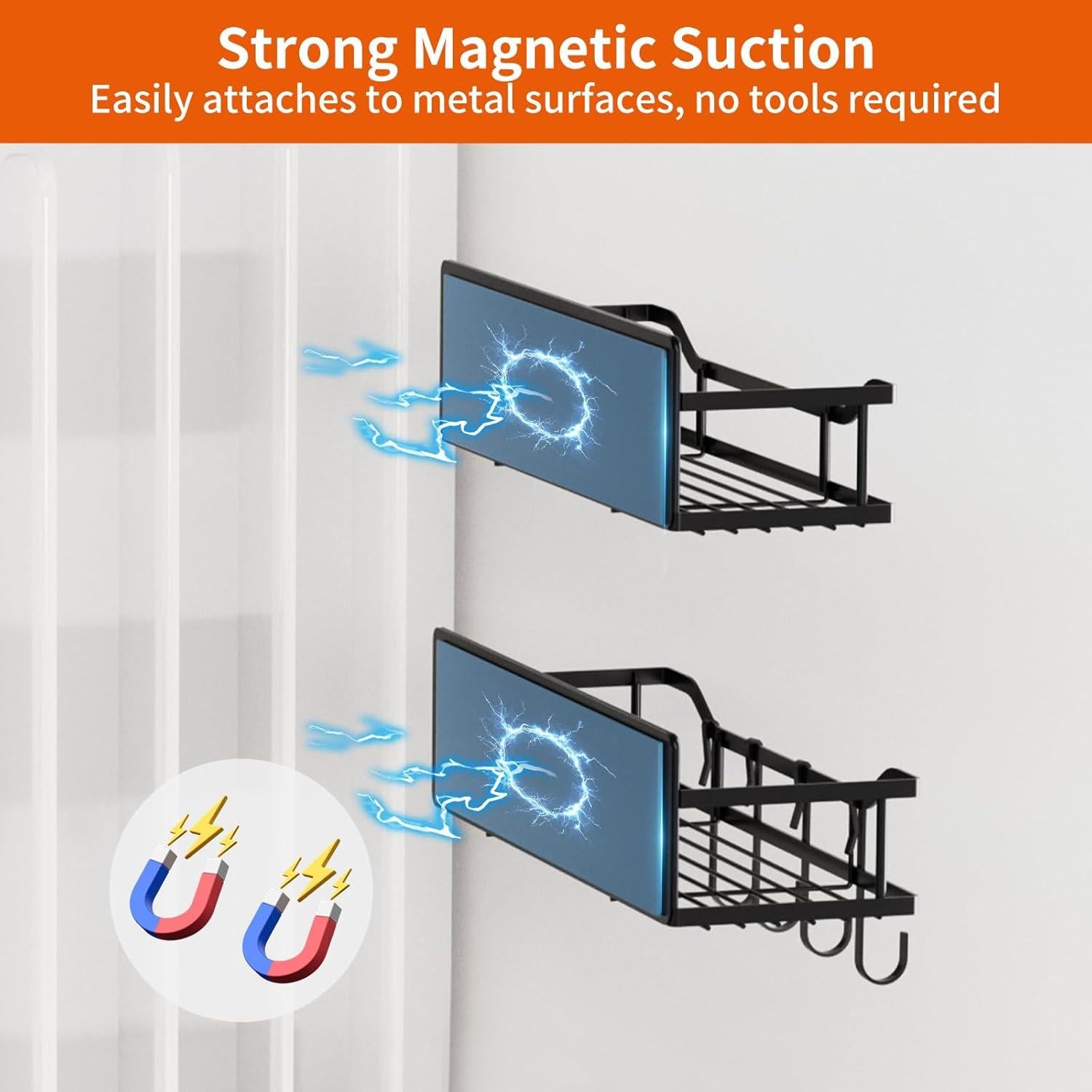 Estante Magnético MIMIyasha 5 Pcs Negro para Cocina y Lavadora