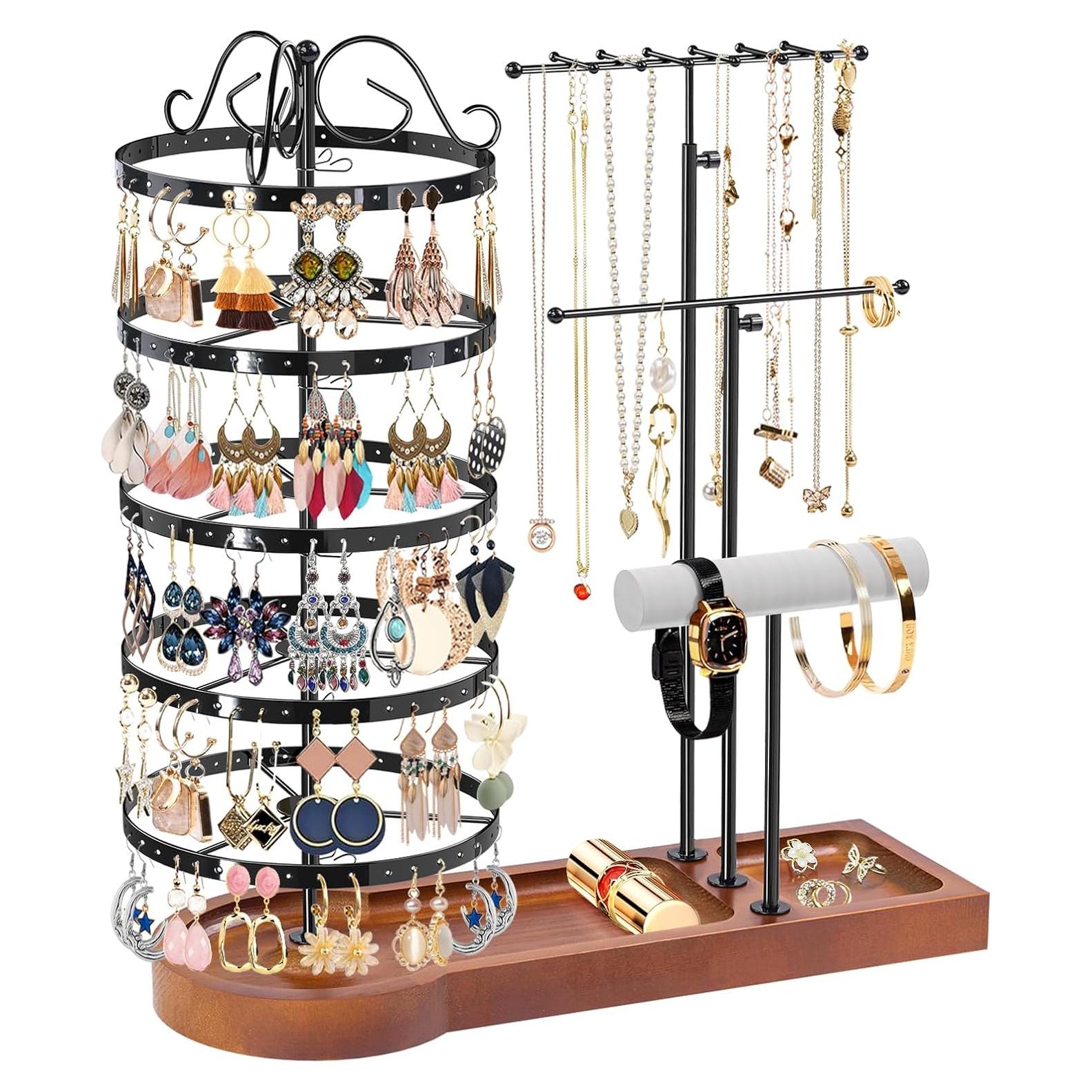 Organizador de Joyería KALYLOC, Soporte Giratorio 5 Niveles